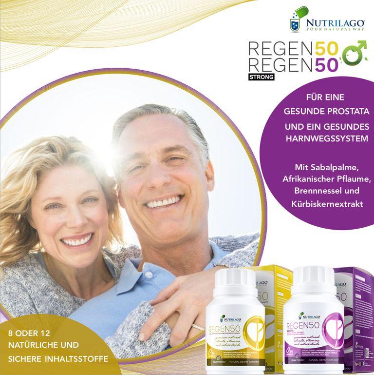 shopapotheke Nutrilago® REGEN50 STRONG -PROSTATA MÄNNERGESUNDHEIT LIBIDO Komplex-Reich an Beta-Sitosterol uvm Bis zu 60% Rabatt