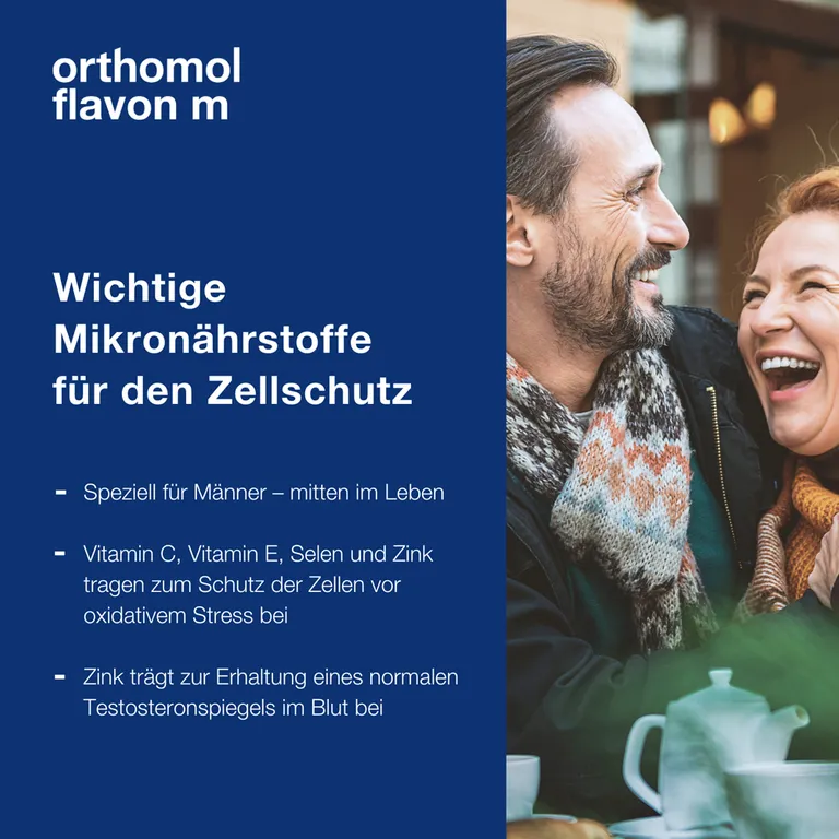 shopapotheke Orthomol Flavon m - Mikronährstoffe für Männer - Zellschutz mit Vitaminen Selen Zink Omega-3-Fettsäure und Folsäure - Kapseln zollfrei