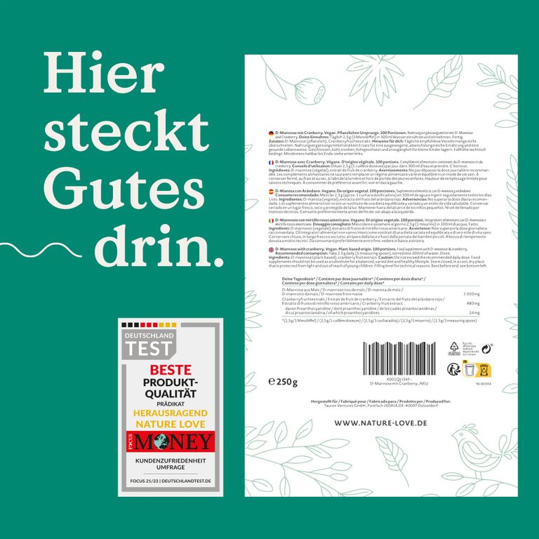 shopapotheke NATURE LOVE® D-Mannose mit Cranberry Limitierter Zeitrabatt