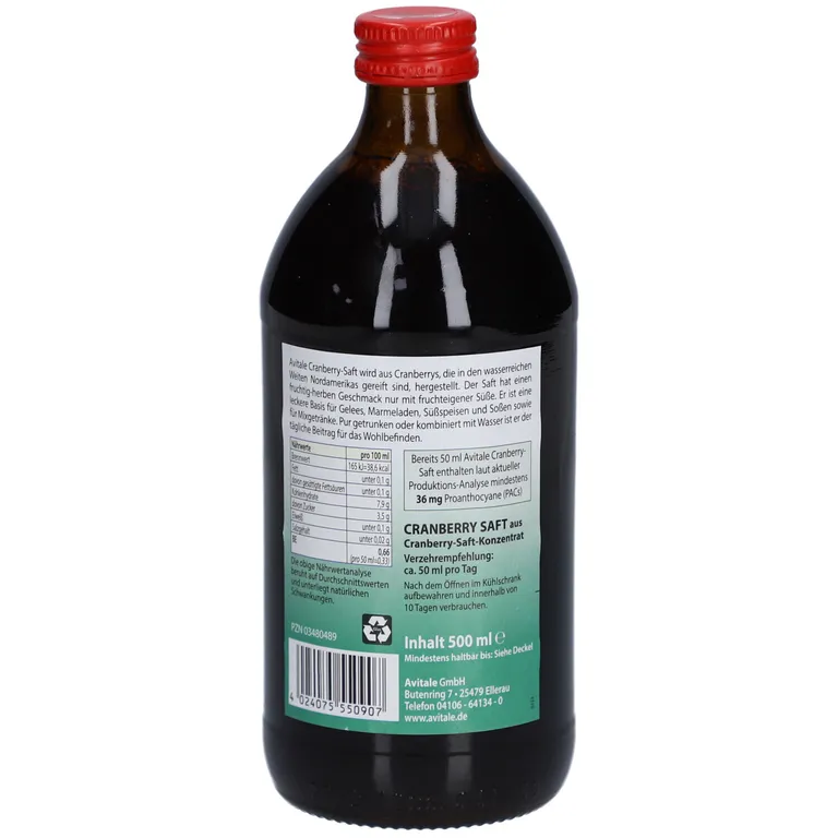 shopapotheke Avitale Cranberry Saft 100% Frucht Sonderangebot