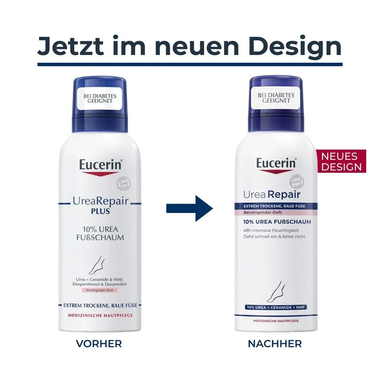 shopapotheke Eucerin® UreaRepair 10% Urea Fußschaum – 48h Fußpflege für trockene Haut mit feuchtigkeitsspendender Urea und beruhigendem Duft - Jetzt 20% sparen mit Code "eucerin20" + Eucerin AtopiControl Hydro-Lotion 20ml Online