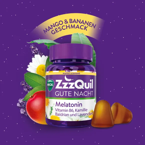 shopapotheke WICK ZzzQuil® Gute Nacht Einschlafhilfe* mit Melatonin Mango & Banane Preisnachlass