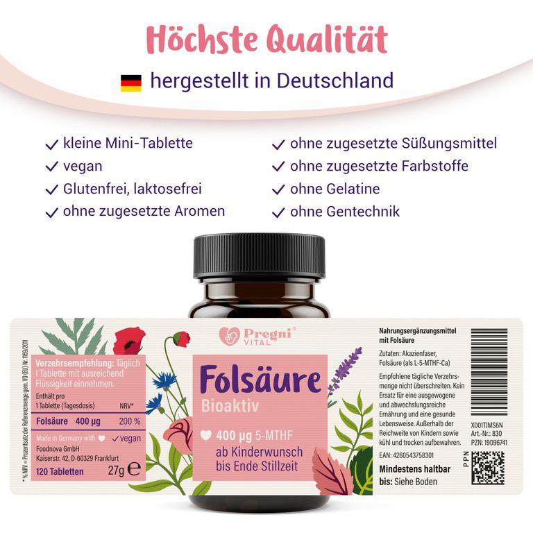 shopapotheke Folsäure Tabletten bioaktiv (L-5-MTHF-Ca) - von PregniVital® Muttertagsangebot