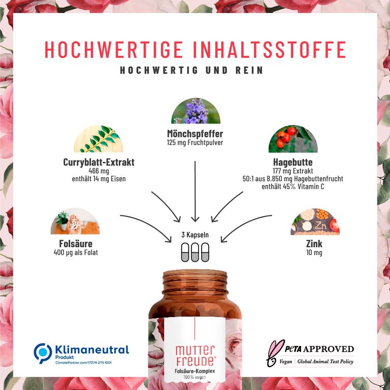 shopapotheke Mönchspfeffer Folsäure Komplex - 90 Vitex Agnus Castus Kapseln - Mutterfreude - NATURTREU® Outlet