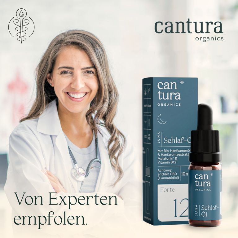 shopapotheke CBD-SCHLAF-ÖL LUNA : 300 CBD-Tropfen mit 12% BIO-CBD + MELATONIN von CANTURA® (Hanföl-Schlaftropfen) Sonderangebot