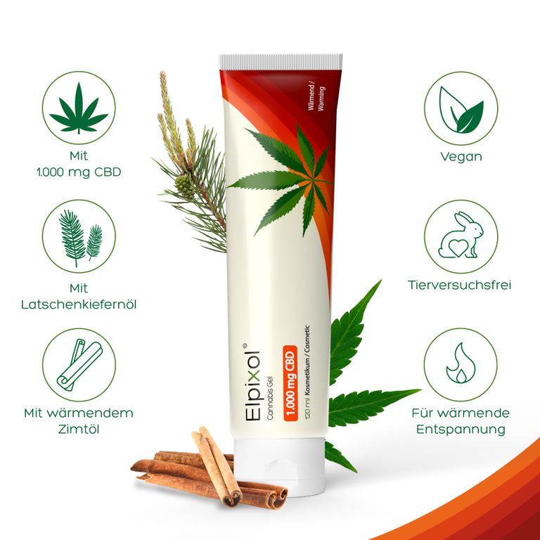 shopapotheke ELPIXOL® Cannabis Gel mit 1.000 mg CBD – Wärmesalbe Riesige Ersparnisse
