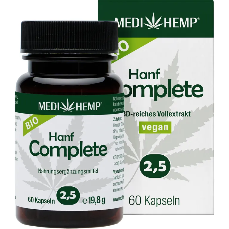 shopapotheke MEDIHEMP Bio Hanf Complete Kapseln 2 5% CBD Vierteljährliche Förderung