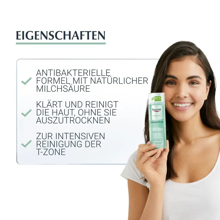 shopapotheke Eucerin® DermoPure Gesichts-Tonic – klärt und reinigt unreine Haut mit natürlicher Milchsäure - Jetzt 20% sparen mit Code "eucerin20" Vierteljährliche Förderung