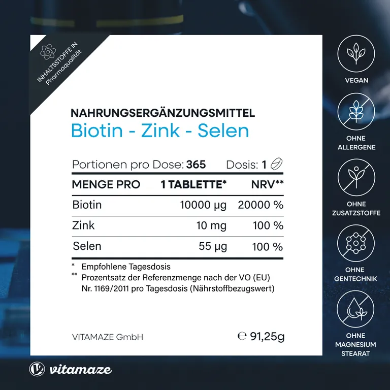 shopapotheke BIOTIN 10 mg hochdosiert + Zink + Selen 50% Rabatt mit kostenlosem Versand