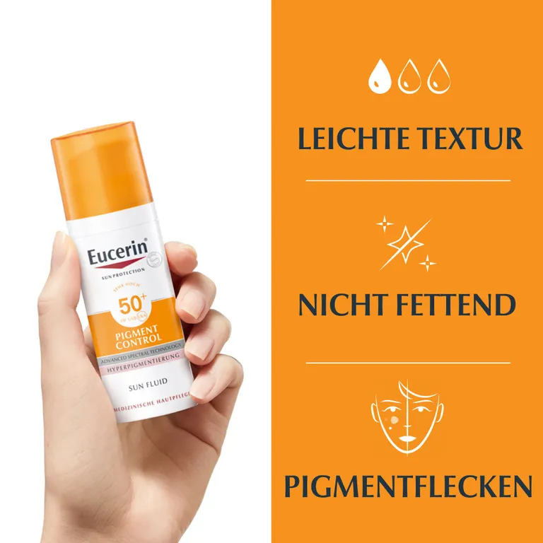 shopapotheke Eucerin® Pigment Control Sun Fluid LSF 50+ – Sehr hoher Sonnenschutz & sichtbare Milderung von vorhandenen Pigment- und Altersflecken - Jetzt 20% sparen mit Code "eucerin20" + Eucerin Oil Control Face LSF50+ 20ml Sonderangebote