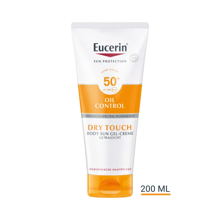 shopapotheke Eucerin® Oil Control Body Sun Dry Touch Gel-Creme LSF 50+ – sehr hoher Sonnenschutz mit ultra leichter Textur Anti-Sand Effekt und Anti-Glanz Effekt - Jetzt 20% sparen mit Code "eucerin20" + Eucerin Oil Control F Begrenzt auf 3 Tage
