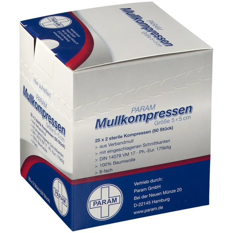 shopapotheke PARAM Mullkompressen 5 cm x 5 cm steril 8-fach Rabatte dieses Monats