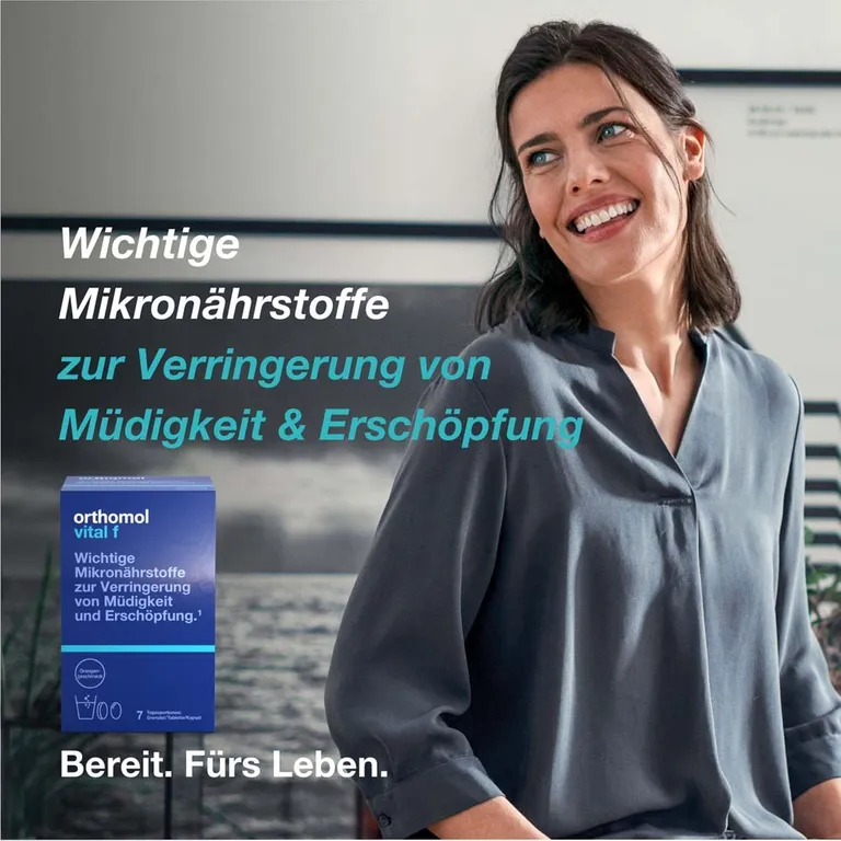 shopapotheke Orthomol Vital f für Frauen - bei Müdigkeit - mit B-Vitaminen Omega-3 Magnesium - Granulat/Tabletten/Kapseln - Grapefruit-Geschmack Fabrikverkauf