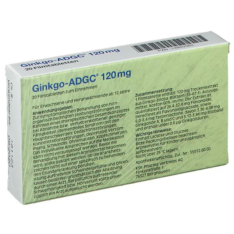 shopapotheke Ginkgo-ADGC® 120 mg Kostenloser Versand