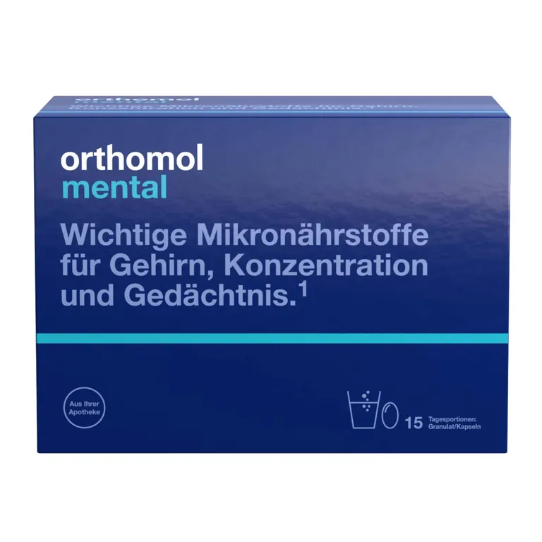 shopapotheke Orthomol Mental - für Gehirn Konzentration und Gedächtnis - mit Omega-3-Fettsäure Magnesium und Vitamin B12 - Granulat/Kapseln Fabrikpreis