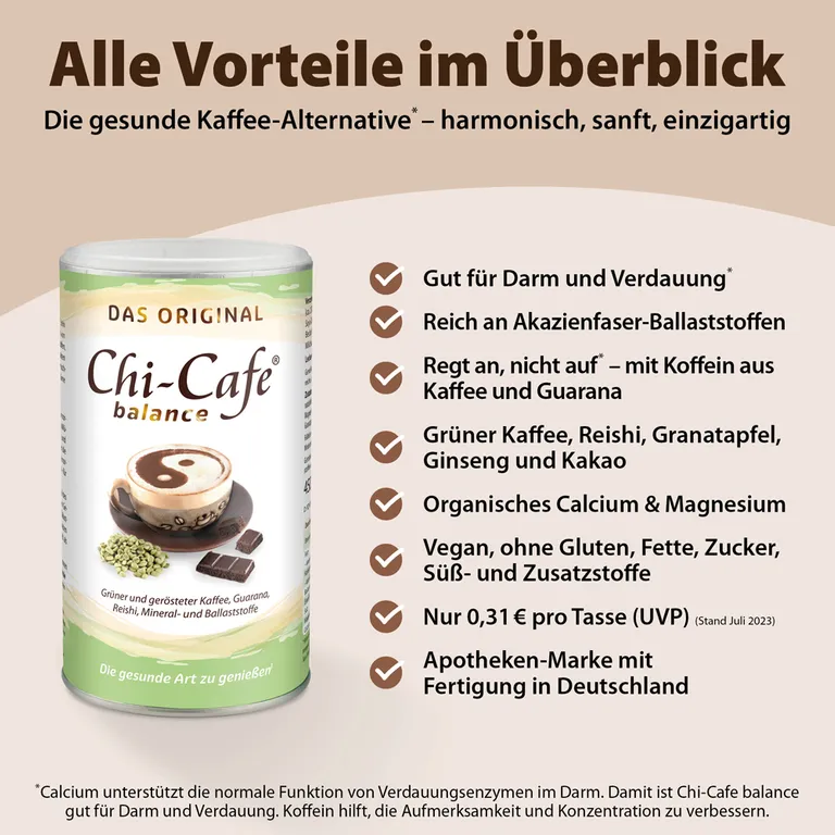 shopapotheke Chi-Cafe balance Wellness Kaffee mit Akazienfaser Guarana Reishi-Pilz Ginseng Sonderangebot