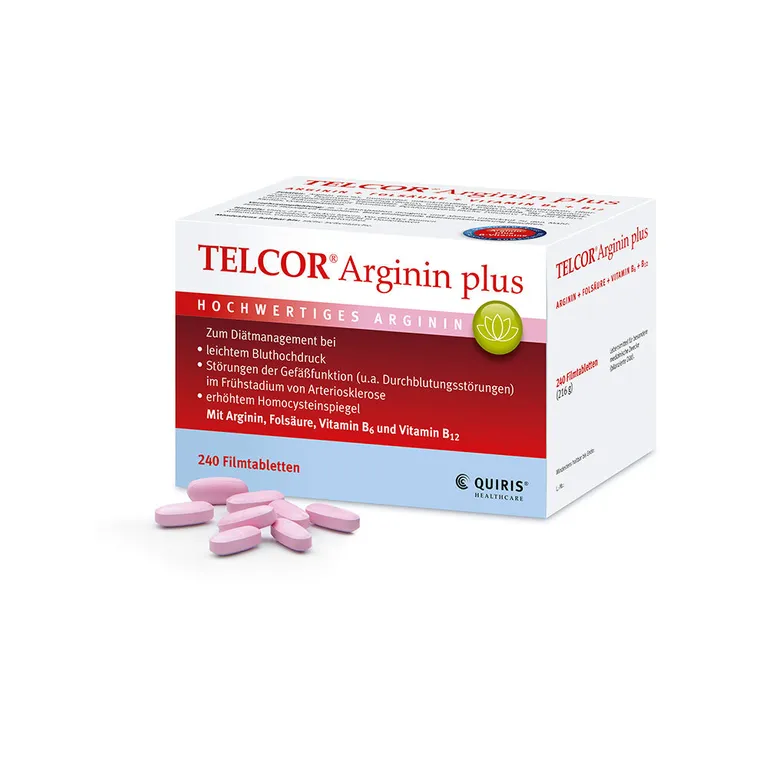shopapotheke TELCOR Arginin plus B-Vitamine zur Unterstützung bei leichtem Bluthochdruck + Durchblutungsstörungen Saisonschlussverkauf