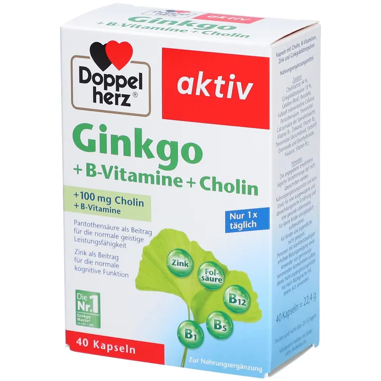 shopapotheke DoppelherzⓇ Ginkgo + B-Vitamine + Cholin Nur für heute