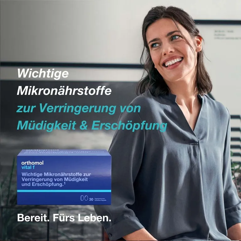 shopapotheke Orthomol Vital f - Mikronährstoffe für Frauen - bei Müdigkeit und Erschöpfung - mit B-Vitaminen Omega-3 Magnesium - Tabletten/Kapseln Super Rabatt