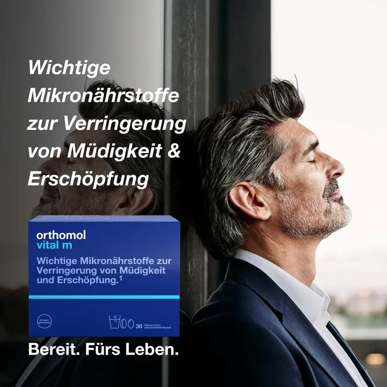 shopapotheke Orthomol Vital m für Männer - bei Müdigkeit - mit B-Vitaminen und Omega-3 - Granulat/Tabletten/Kapseln - Orangen-Geschmack Riesige Rabatte
