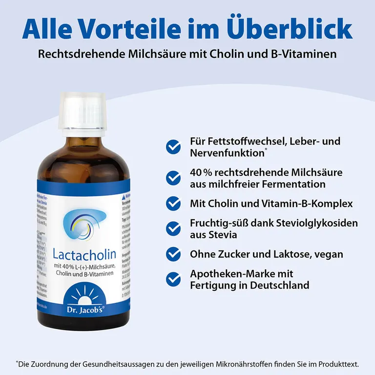 shopapotheke Dr. Jacob's LactaCholin fermentiert Milchsäure Cholin Vitamin-B-Komplex vegan Günstig kaufen