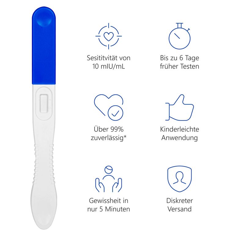 shopapotheke 5x LuxmedIQ Schwangerschaftstest Ultra Frühtest - 6 Tage früher Testen - über 99% Zuverlässig Neueste Stile