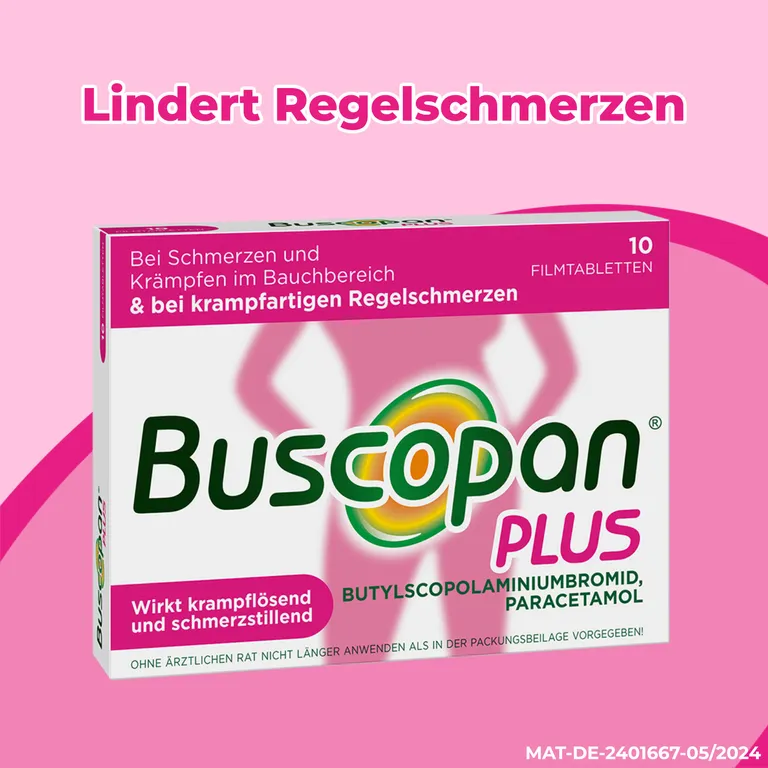 shopapotheke Buscopan PLUS bei Regelschmerzen - Jetzt 10% mit dem Code nattermann10 sparen* Online Outlet