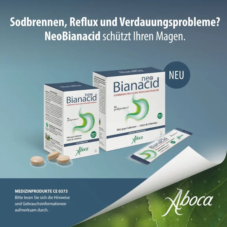 shopapotheke NeoBianacid Lutschtabletten gegen Sodbrennen Reflux Verdauungsprobleme Minzgeschmack Neuheiten