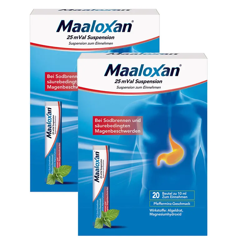 shopapotheke MAALOXAN® Suspension bei Sodbrennen mit Magenschmerzen Sonderangebot der Fabrik