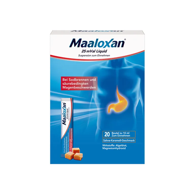 shopapotheke MAALOXAN® Liquid bei Sodbrennen mit Magenschmerzen