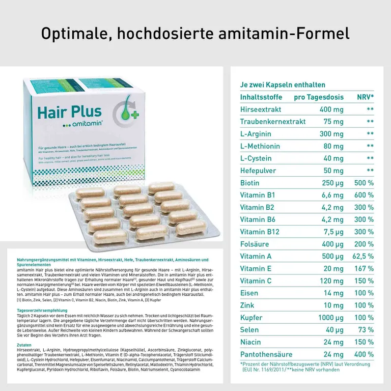 shopapotheke amitamin® Hair Plus zollfrei