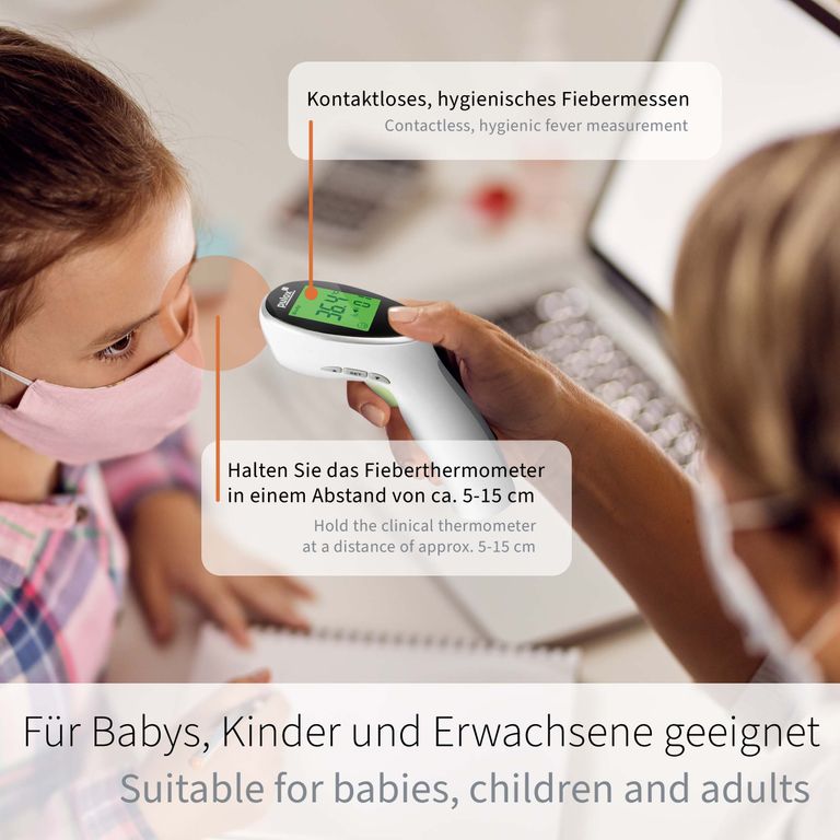 shopapotheke Pulox 2-in-1 Infrarot Fieberthermometer und Oberflächenthermometer Speichern exportieren