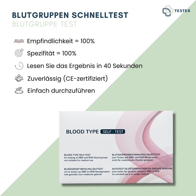 shopapotheke Blutgruppen Schnelltest - Blutgruppe Test - Blutgruppen Bestimmen Schnelltest - The Tester Schlussverkauf