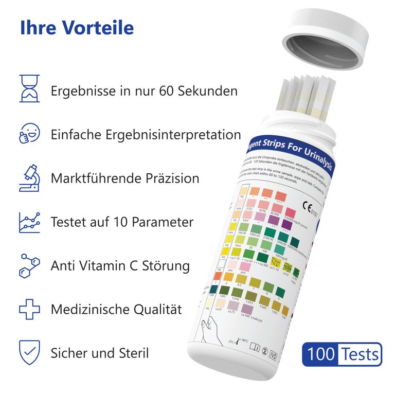 shopapotheke 100x LuxmedIQ Gesundheitstest - Urin Teststreifen für 10 Parameter Preisnachlass