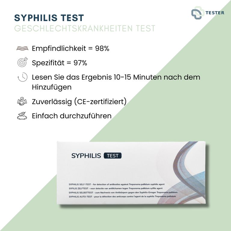 shopapotheke Syphilis Test - Syphilis Schnelltest für Zuhause - Selbsttest - The Tester Kauf eins, bekomm eins gratis