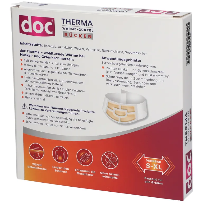 shopapotheke doc® THERMA WÄRME-GÜRTEL RÜCKEN Heißer Verkauf