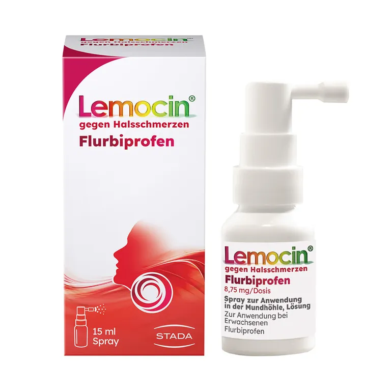 shopapotheke Lemocin® Flurbiprofen Spray gegen Halsschmerzen – schmerzlindernd & entzündungshemmend bis zu 6 Stunden angenehmer Kirsch-Minz-Geschmack – für Erwachsene ab 18 Jahren