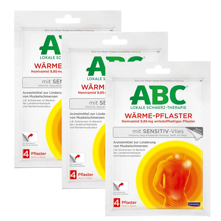 shopapotheke Hansaplast ABC® Wärme-Pflaster mit Sensitiv-Vlies 14 x 10 cm - Jetzt 20% mit dem Code ABC20 sparen*