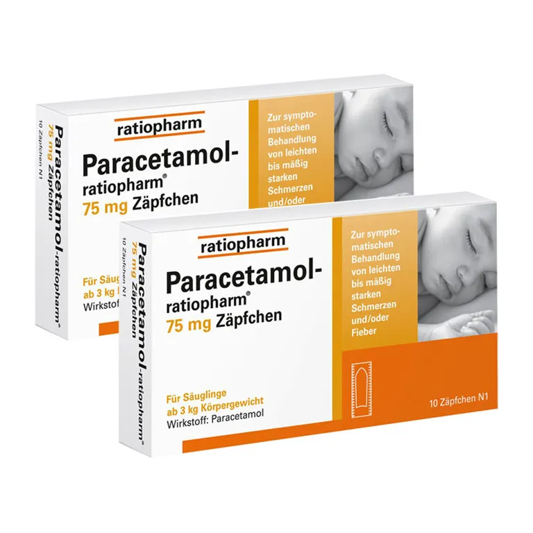 shopapotheke Paracetamol-ratiopharm® 75 mg Zäpfchen