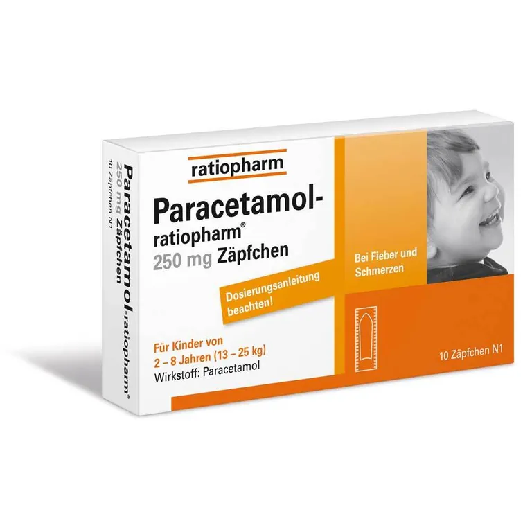 shopapotheke Paracetamol-ratiopharm® 250 mg Zäpfchen