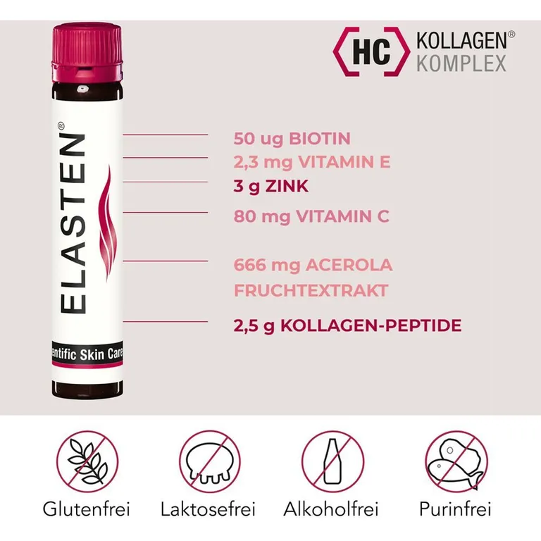 shopapotheke ELASTEN® Kollagen Trinkampullen für schöne Haut – das studiengeprüfte Original mit Acerola Vitamin C Zink Biotin Zeitlich begrenztes Angebot