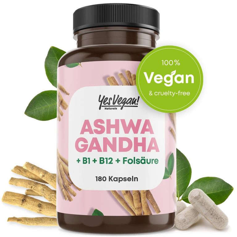 shopapotheke Ashwagandha Kapseln (180 Stück) hochdosiert mit Ashwagandha hochdosiert Vitamin B12 B1 B6 Blitzangebot