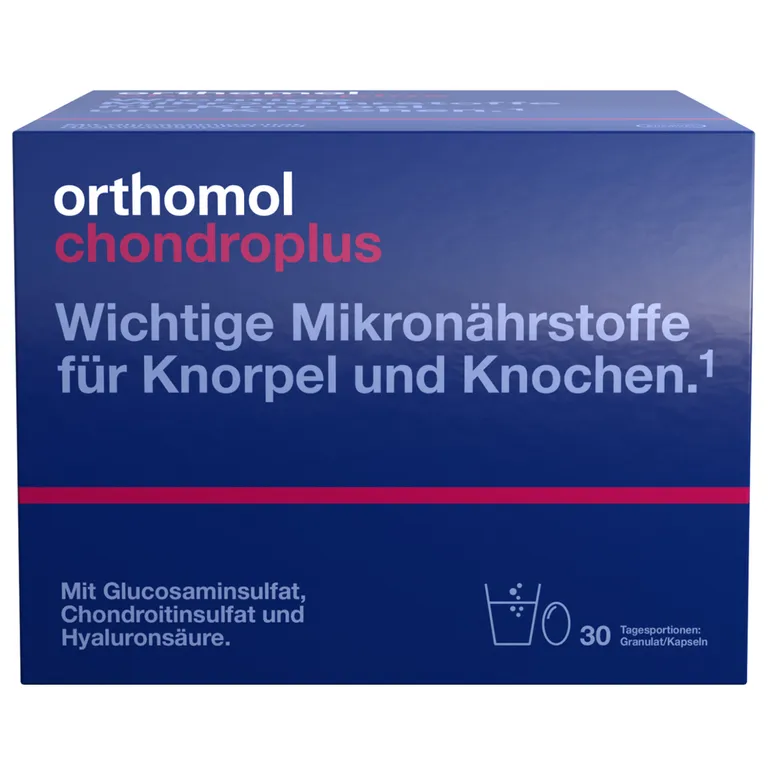 shopapotheke Orthomol chondroplus - Nährstoffe für Knorpel und Knochen - mit Glucosamin- Chondroitinsulfat und Hyaluronsäure - Granulat/Kapseln