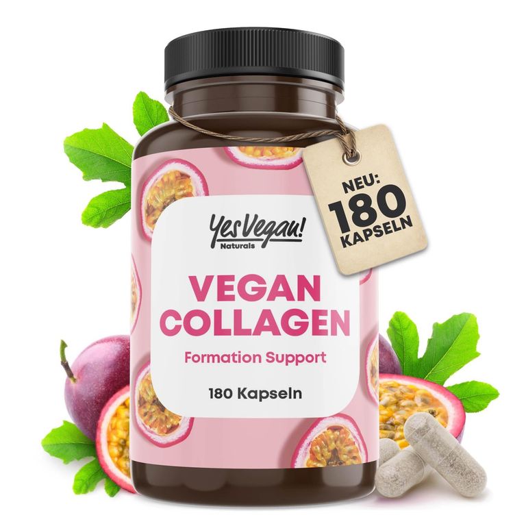 shopapotheke Vegan Collagen (180 Kapseln) mit Aminosäuren Vitamin A C E Biotin Silicium Zink und Mangan