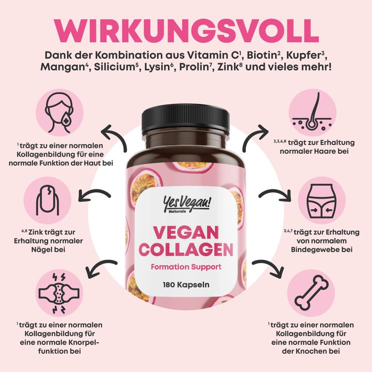 shopapotheke Vegan Collagen (180 Kapseln) mit Aminosäuren Vitamin A C E Biotin Silicium Zink und Mangan Saisonale Angebote