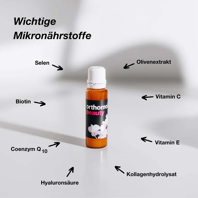 shopapotheke Orthomol Beauty für Frauen - für Haut Haare und Nägel mit Hyaluronsäure Kollagen und Coenzym Q10 - Trinkampullen Begrenzte Freigabe