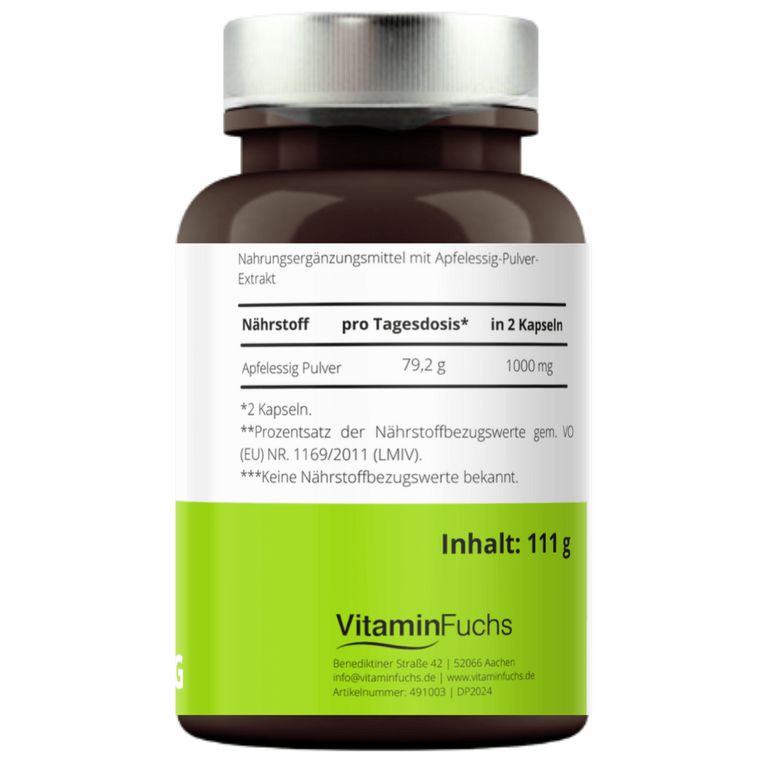 shopapotheke Apfelessig Kapseln hochdosiert - apple vinegar cidar von VitaminFuchs Nur für heute