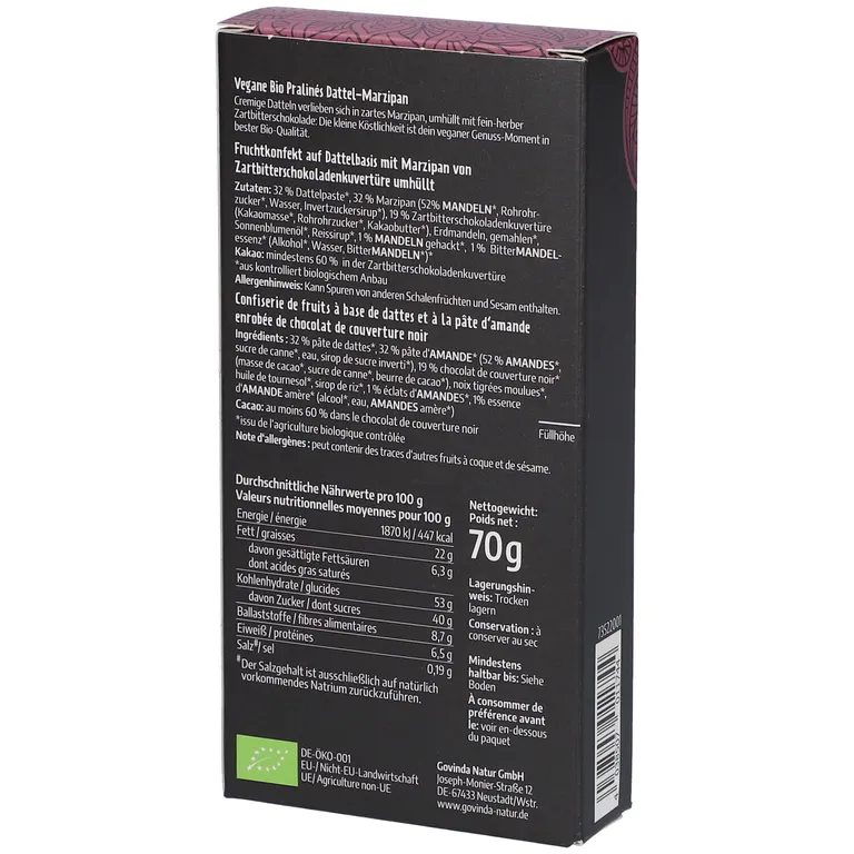 shopapotheke Govinda Vegane Bio Pralinés Dattel-Marzipan 2025