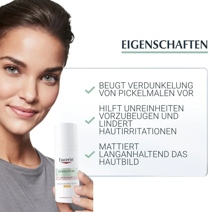 shopapotheke Eucerin® DERMOPURE Schützendes Fluid LSF 30 – Beugt der Verdunkelung von Pickelmalen und Unreinheiten vor & mattiert - Jetzt 20% sparen mit Code "eucerin20" Online Shopping