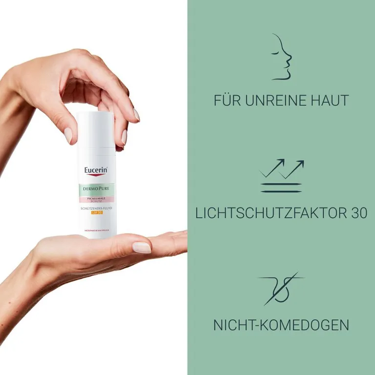 shopapotheke Eucerin® DERMOPURE Schützendes Fluid LSF 30 – Beugt der Verdunkelung von Pickelmalen und Unreinheiten vor & mattiert - Jetzt 20% sparen mit Code "eucerin20" Online Shopping